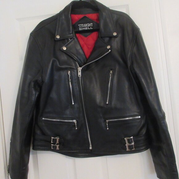Straight To Hell Defector Black Leather Jacket - Picture 8 of 14